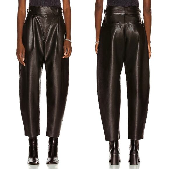 AGOLDE Vegan Leather Wrap Band Pants Detox Black High Rise Size 29